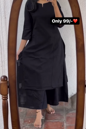 Full Black Color Plazzo Dress