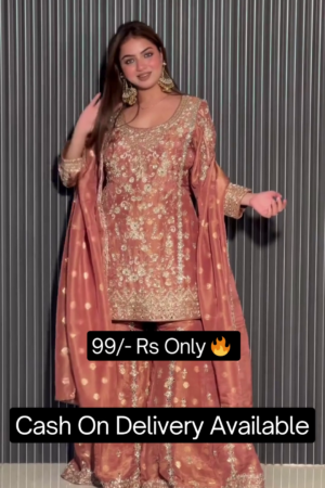 Women Georgette A-Line Sharara Dupatta Set