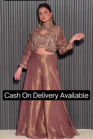 Printed V-Neck Flared Sleeves Ready to Wear Lehenga & Blouse With Dupatta