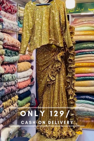 Yellow Saree With Baahar-e-siah Blouse