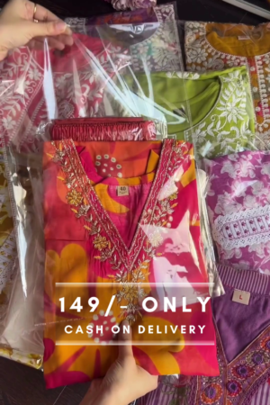 Hand Block Printed Embroidered Kurta Set