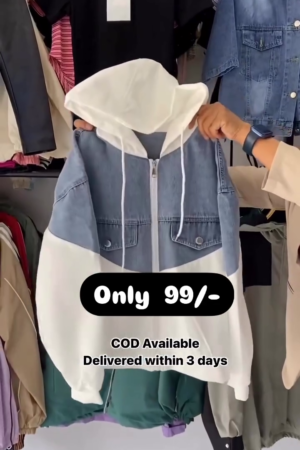 Denim Hodded Sweatshirt