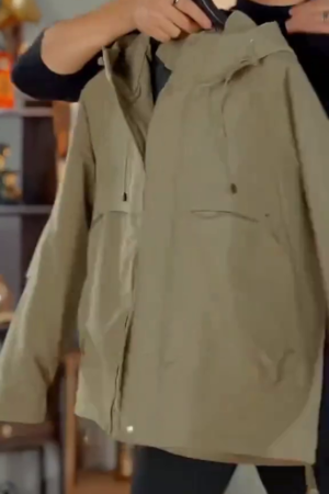 Men's Lightweight Utility Hooded Jacket (Olive/Khaki)