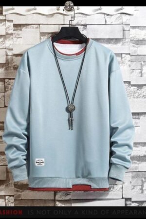 Autumn Casual Sweatshirt Men Fashion Solid Color