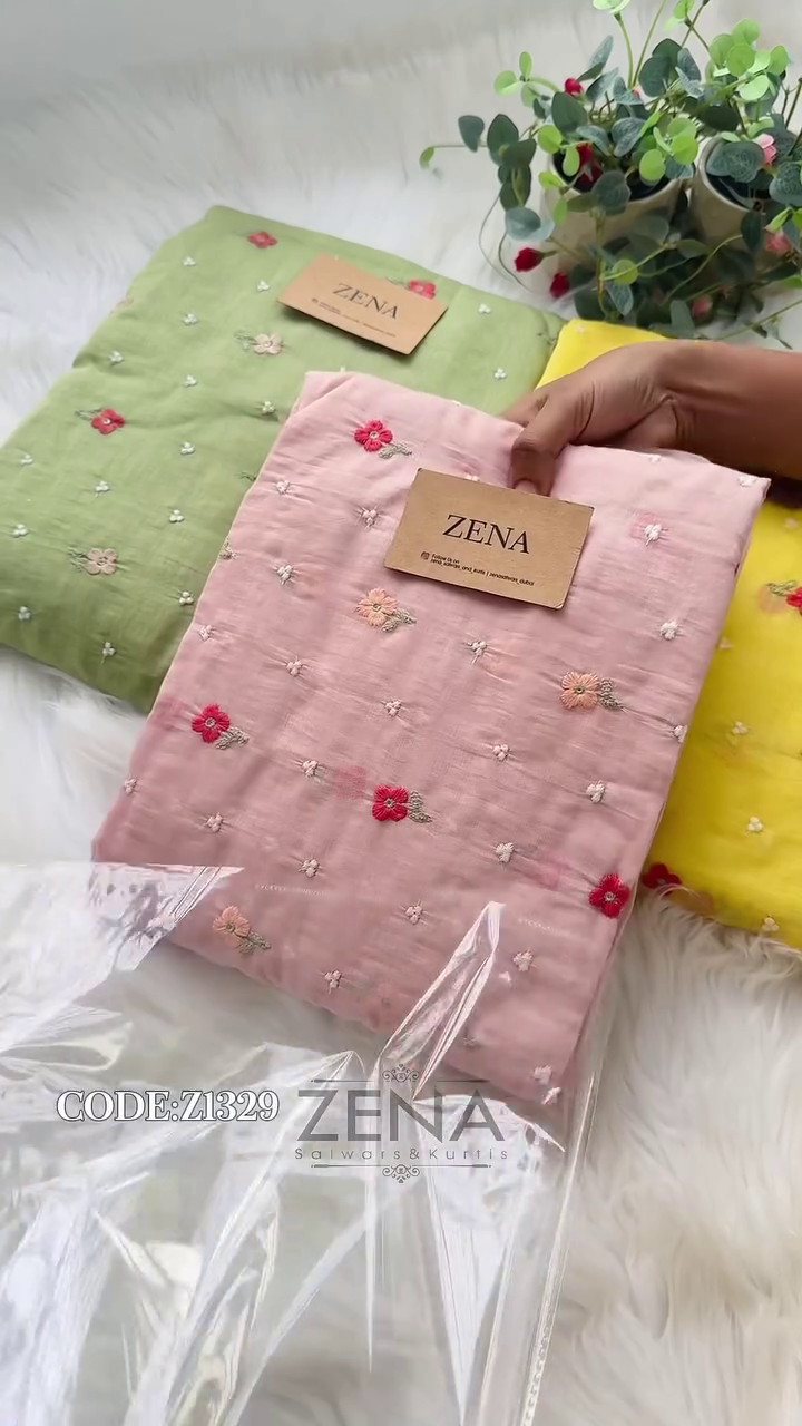 Signature Unstitched Suit 💛 Premium Mul Chanderi Embroidered Unstitched Suit – Redefining Ethnic Elegance - Image 9