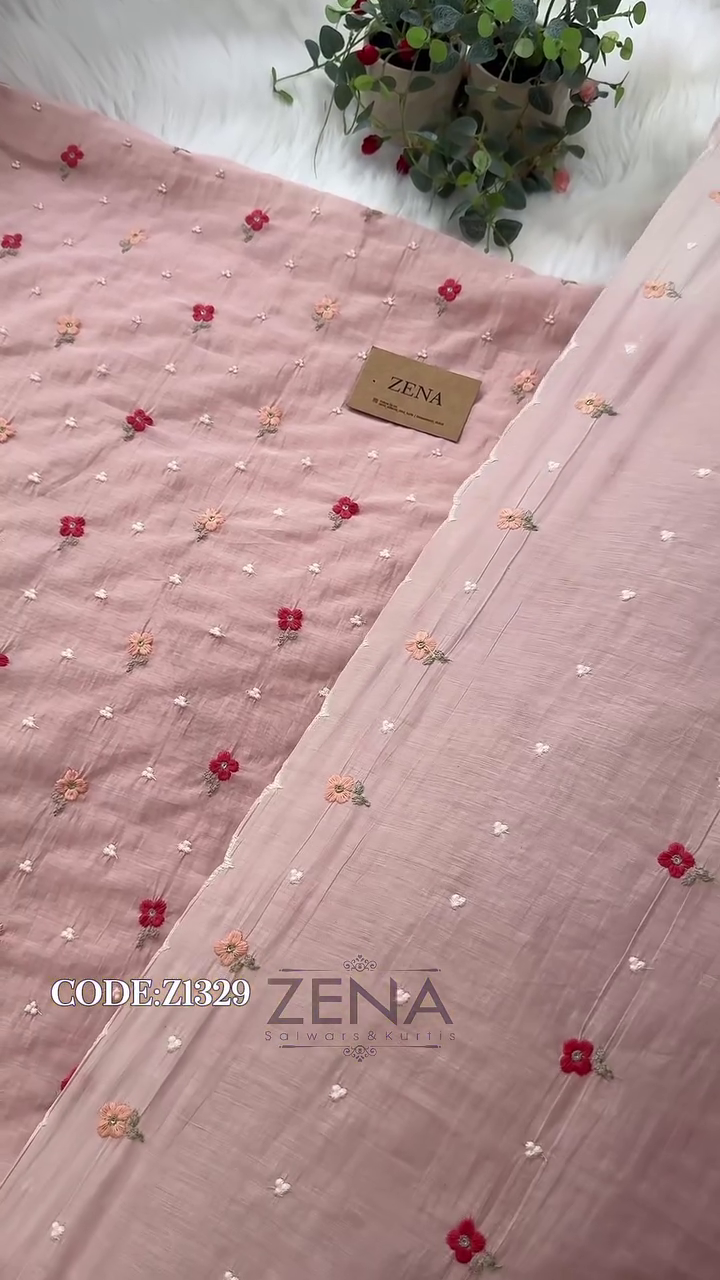 Signature Unstitched Suit 💛 Premium Mul Chanderi Embroidered Unstitched Suit – Redefining Ethnic Elegance - Image 5